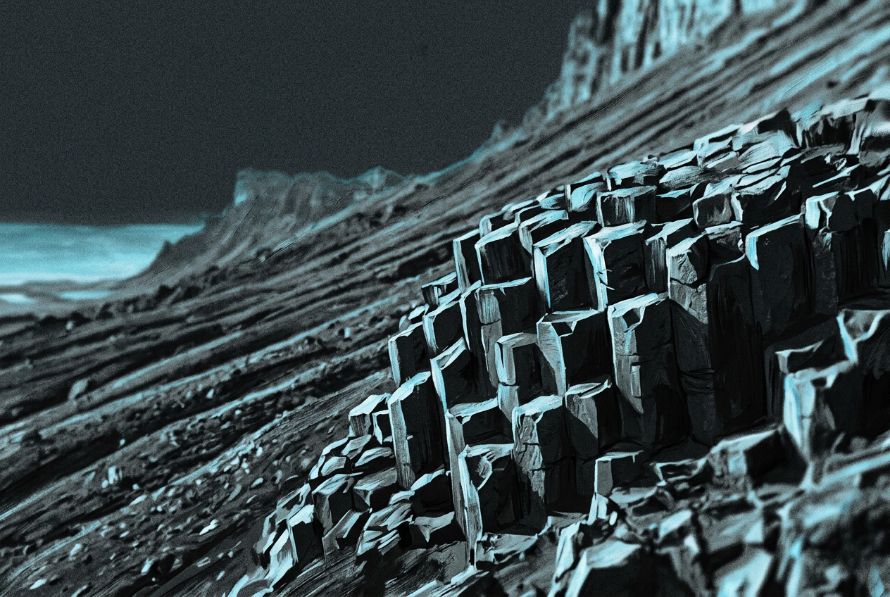 Makro av strukturerat rutmönster i kall cyan-graphite duotone.